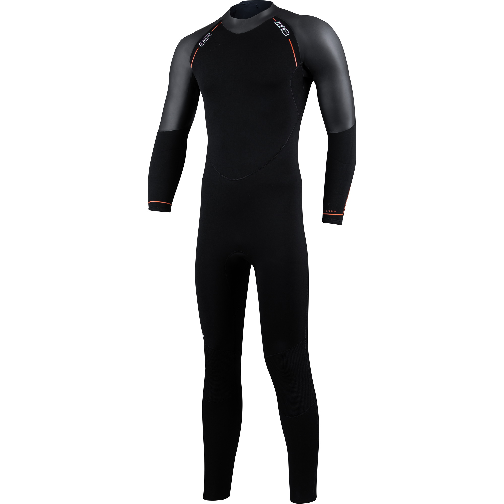 2026 ZONE3 Mens Active-Flex Swim Wetsuit WS25MACTF101 - Black / Orange